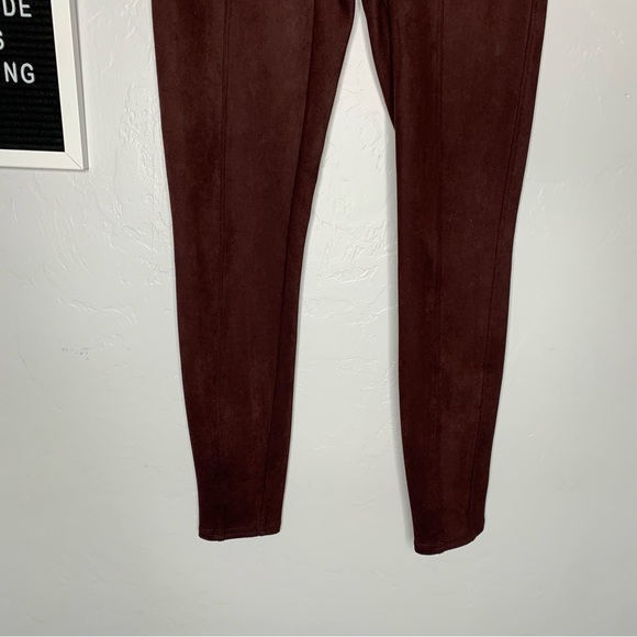 Spanx High Waisted Marron Faux Suede Leggings Size Medium - Picture 3 of 11